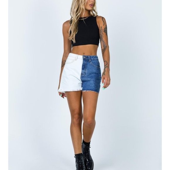 Princess Polly Pants - Princess Polly Jain Two Toned Denim Shorts Sz 0